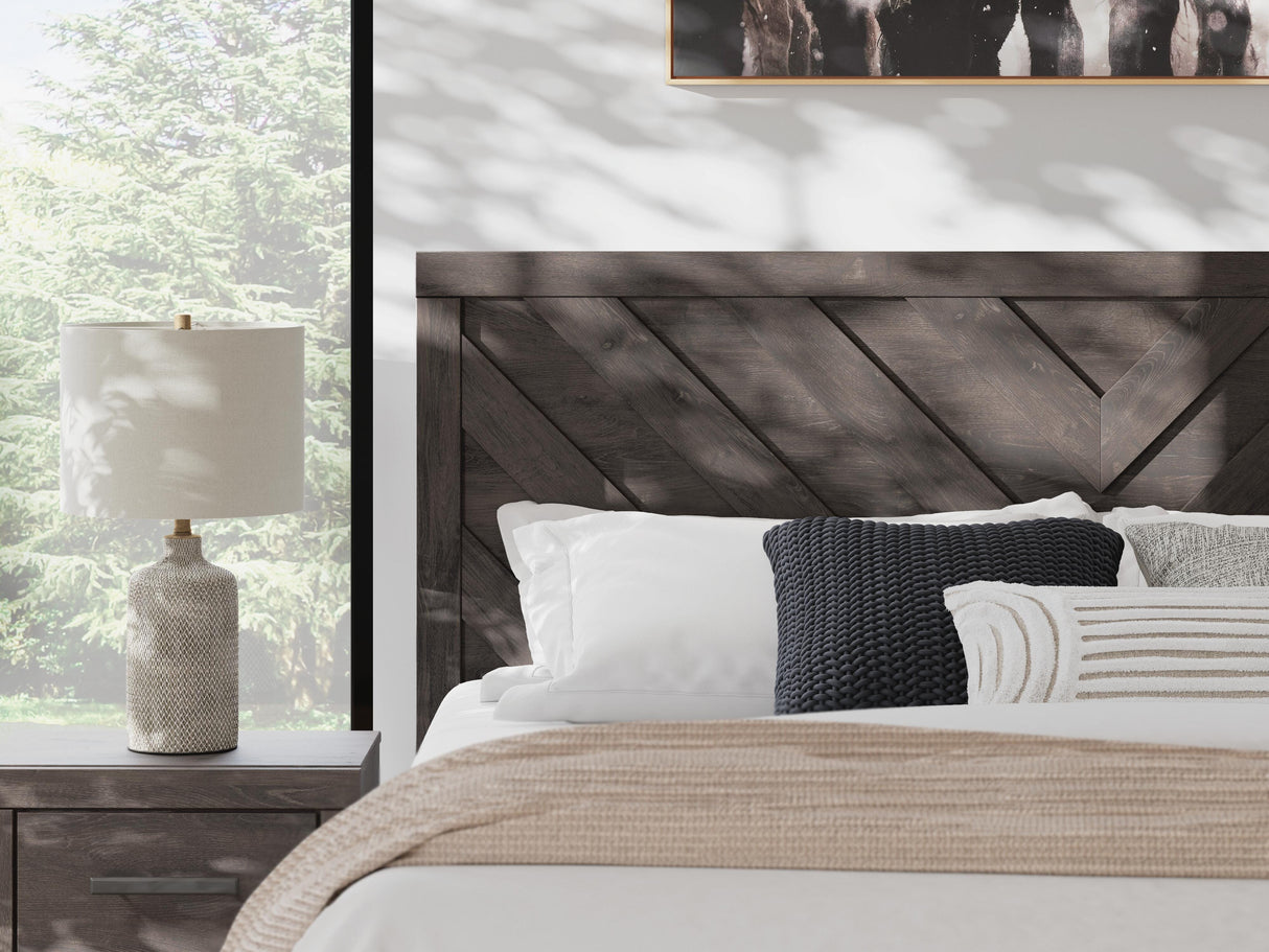 Prendonea King Panel Bed, Dresser, Mirror and Nightstand - B3789B11