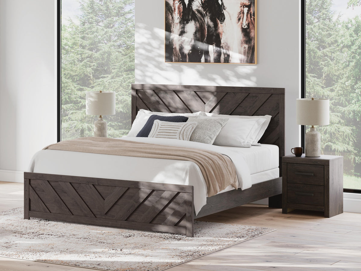 Prendonea King Panel Bed and 2 Nightstands - B3789B14