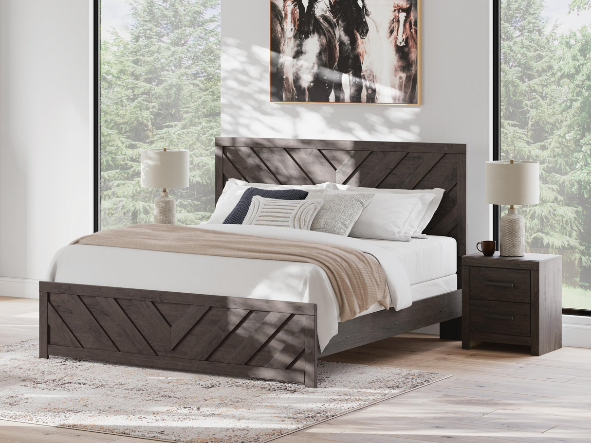 Prendonea King Panel Bed and 2 Nightstands - B3789B14