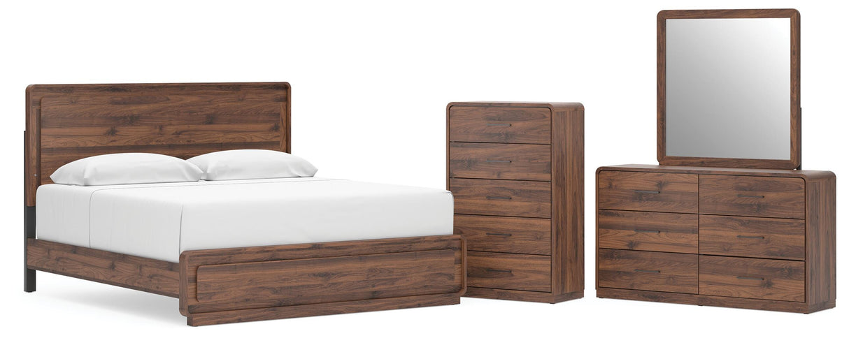 Fortlorn King Panel Bed, Dresser, Mirror and Chest - B386B15