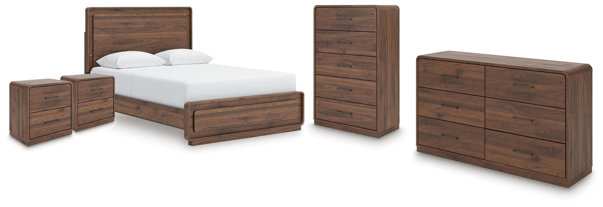 Fortlorn Queen Panel Bed, Dresser, Chest and 2 Nightstands - PCB386B10
