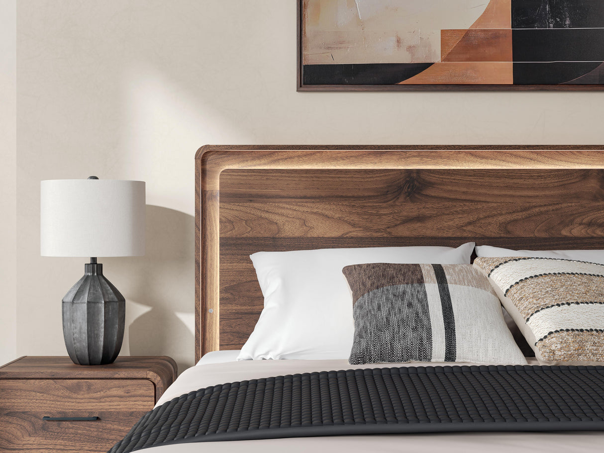 Fortlorn King Panel Bed, Dresser and Nightstand - PCB386B8