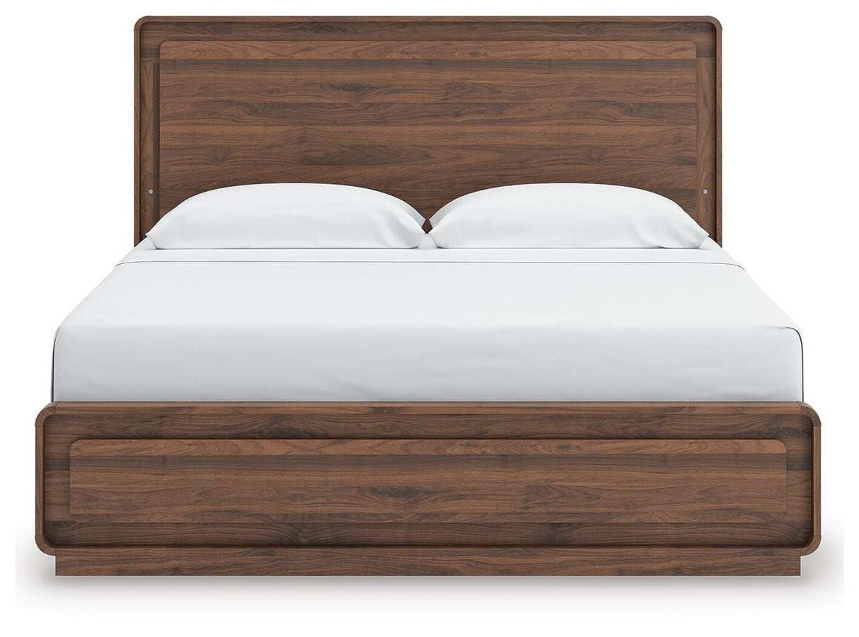 Fortlorn King Panel Bed and 2 Nightstands - PCB386B9