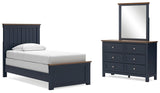 Landocken Twin Panel Bed, Dresser and Mirror - B414B6