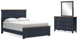 Landocken Queen Panel Bed, Dresser and Mirror - B414B11
