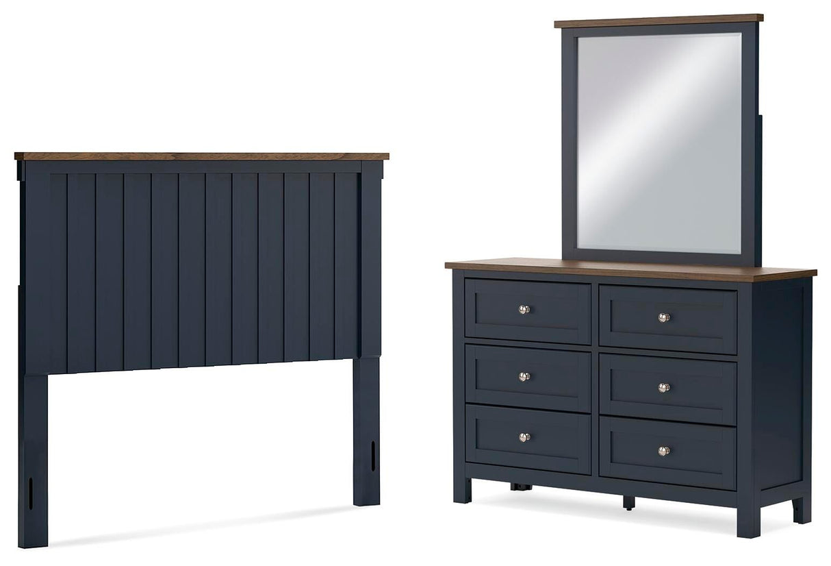 Landocken Full Panel Headboard, Dresser and Mirror - B414B14
