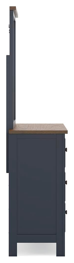 Landocken Full Panel Headboard, Dresser and Mirror - B414B14