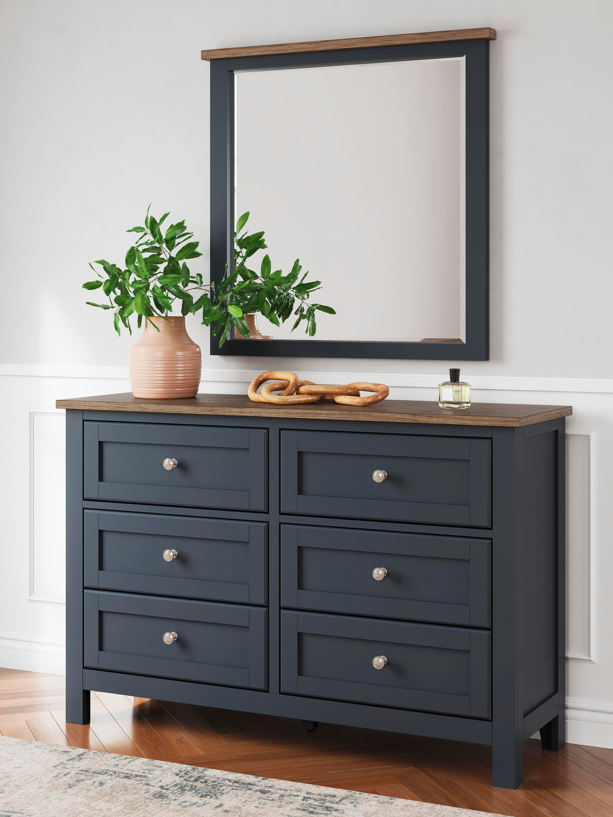 Landocken Twin Panel Headboard, Dresser and Mirror - B414B13