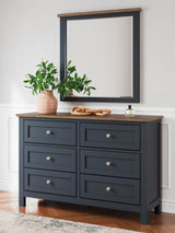 Landocken Full Panel Headboard, Dresser and Mirror - B414B14