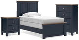 Landocken Twin Panel Bed, Chest and Nightstand - B414B19