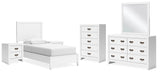 Binterglen Twin Panel Bed, Dresser, Mirror, Chest and 2 Nightstands - B427B19