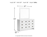 Binterglen Queen Panel Bed, Dresser, Mirror and Nightstand - B427B14