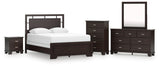 Covetown Queen Panel Bed, Dresser, Mirror, Chest and Nightstand - B441B14