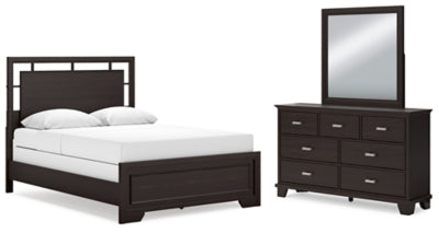 Covetown Queen Panel Bed, Dresser and Mirror - B441B7