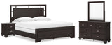 Covetown King Panel Bed, Dresser, Mirror and Nightstand - B441B15