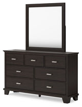 Covetown King Panel Bed, Dresser, Mirror and Nightstand - B441B15