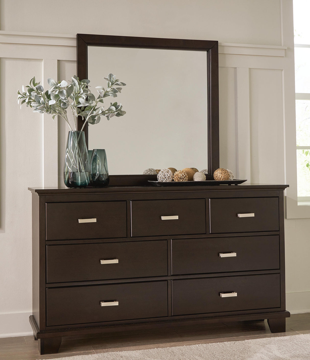 Covetown Queen Panel Bed, Dresser, Mirror, Chest and Nightstand - B441B14