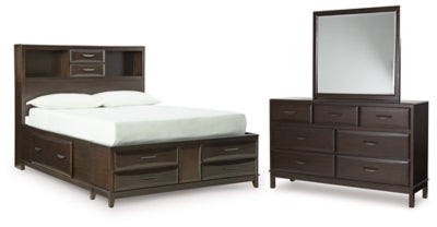 Vanmore Queen Storage Bed, Dresser and Mirror - B479B3