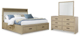 Calmoro Queen Bookcase Bed, Dresser and Mirror - B602B5