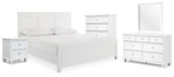 Fortman King Panel Bed, Dresser, Mirror, Chest and Nightstand - B680B18