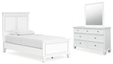 Fortman Twin Panel Bed, Dresser and Mirror - B680B7