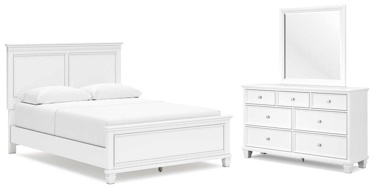 Fortman Queen Panel Bed, Dresser and Mirror - B680B3