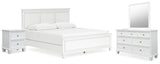 Fortman King Panel Bed, Dresser, Mirror and Nightstand - B680B17