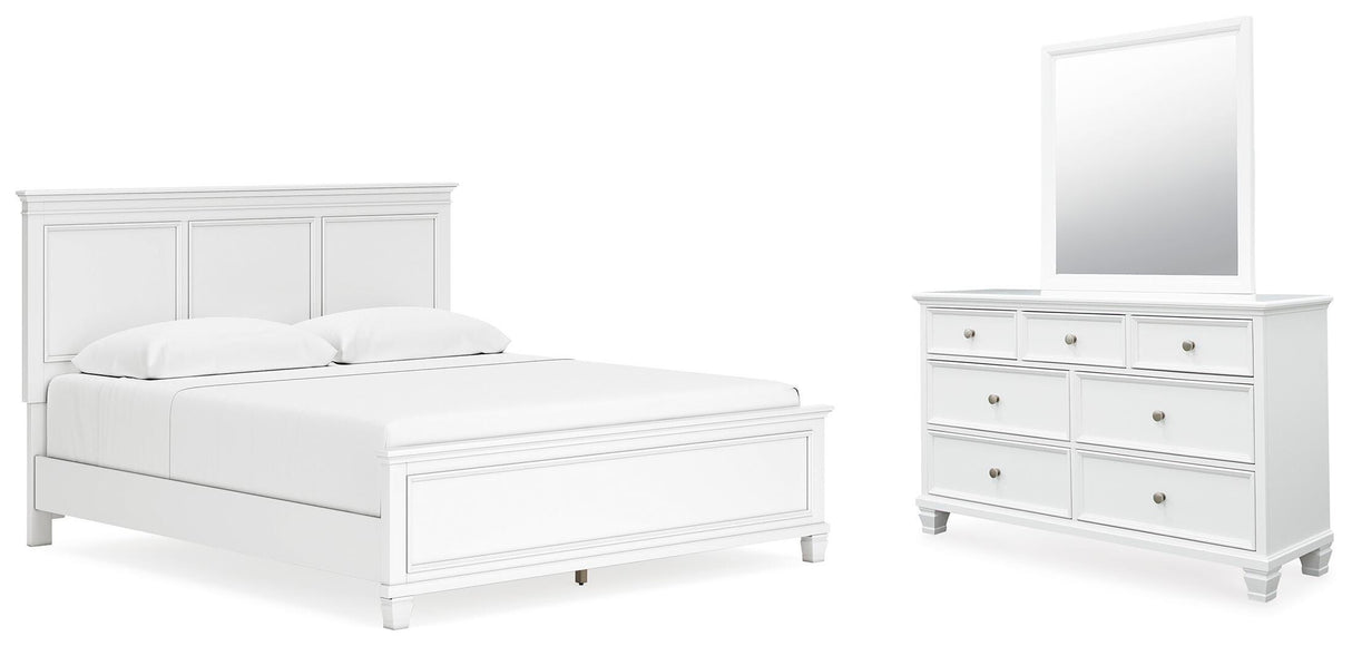 Fortman King Panel Bed, Dresser and Mirror - B680B13