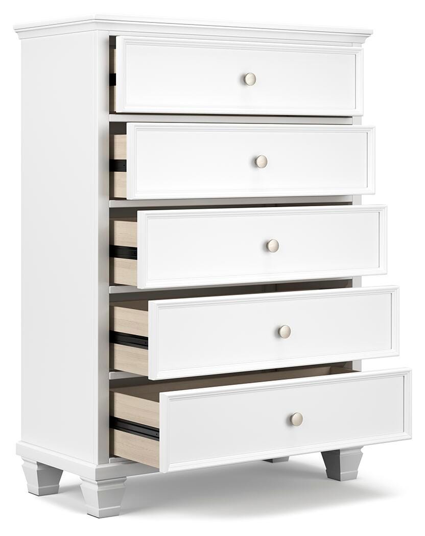 Fortman King Panel Bed, Dresser, Mirror, Chest and Nightstand - B680B18