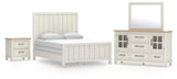 Shaybrock Queen Panel Bed, Dresser, Mirror and Nightstand - B683B9