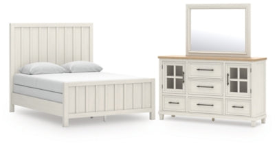 Shaybrock Queen Panel Bed, Dresser and Mirror - B683B3