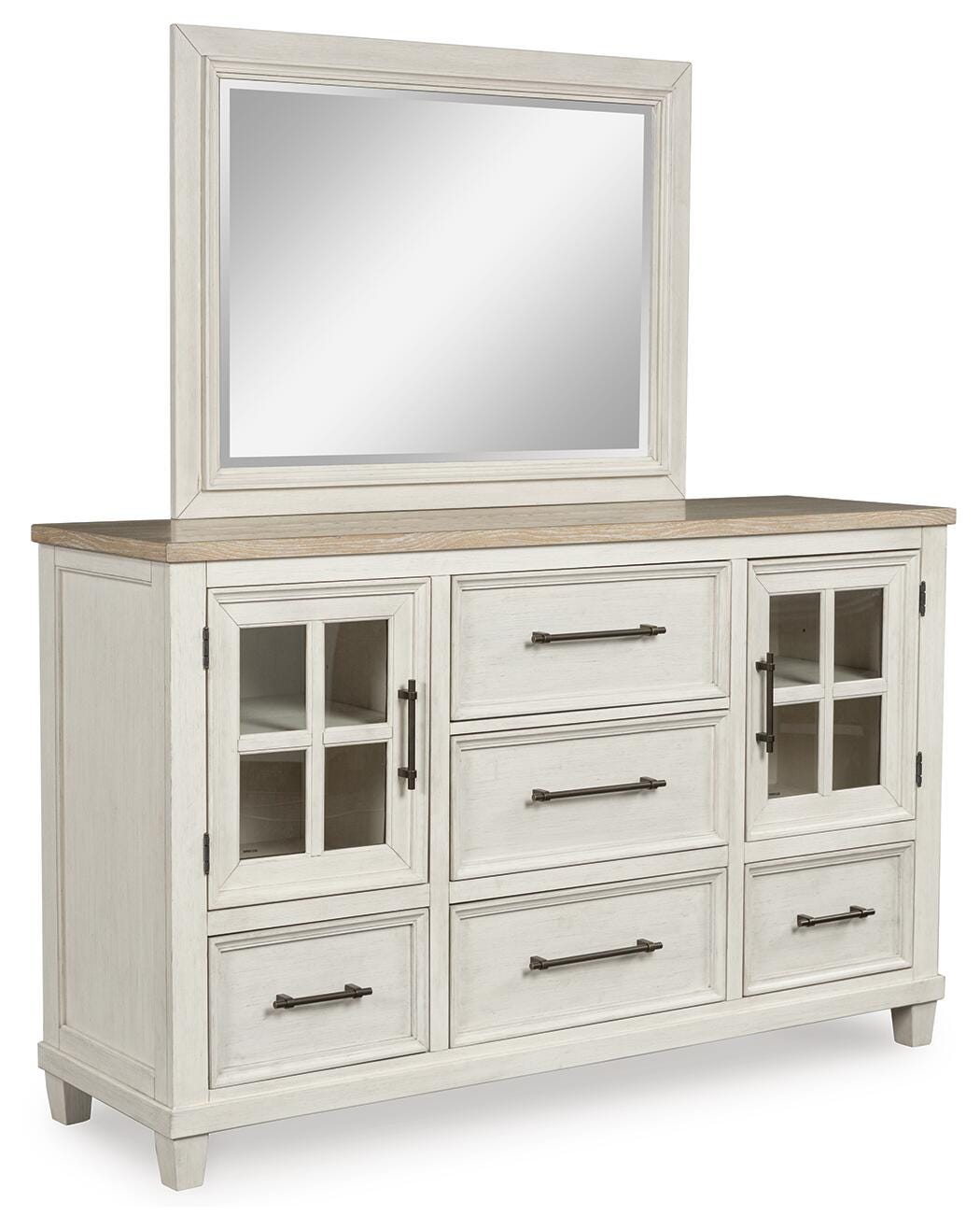 Shaybrock Queen Panel Bed, Dresser, Mirror and Nightstand - B683B9