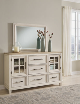 Shaybrock Queen Panel Bed, Dresser and Mirror - B683B3