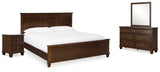 Danabrin King Panel Bed, Dresser, Mirror and Nightstand - B685B14