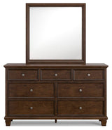 Danabrin King Panel Bed, Dresser, Mirror and Nightstand - B685B14
