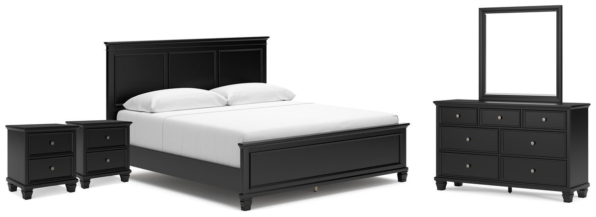 Lanolee King Panel Bed, Dresser, Mirror and 2 Nightstands - B687B29