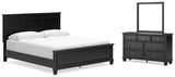 Lanolee California King Panel Bed, Dresser and Mirror - B687B14