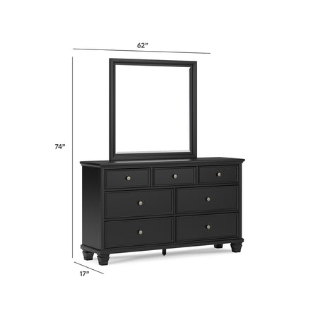 Lanolee King Panel Bed, Dresser, Mirror and 2 Nightstands - B687B29