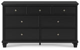 Lanolee California King Panel Bed, Dresser, Chest and 2 Nightstands - B687B32