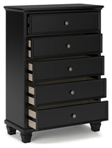 Lanolee King Panel Bed, Dresser, Mirror, Chest and 2 Nightstands - B687B28
