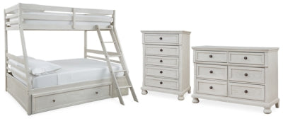 Robbinsdale Twin over Full Bunk Bed, Dresser and Chest - B742B32