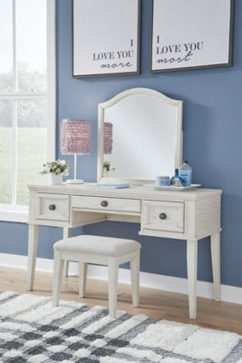 Robbinsdale Mirrored Vanity with Bench - B742B11