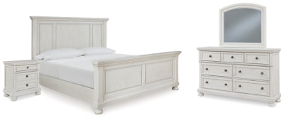 Robbinsdale Queen Panel Bed, Dresser, Mirror and Nightstand - B742B40