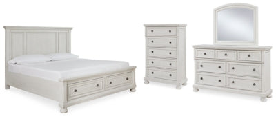 Robbinsdale Queen Panel Storage Bed, Dresser, Mirror and Chest - B742B27