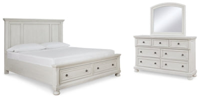Robbinsdale King Panel Storage Bed, Dresser and Mirror - B742B31