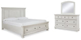 Robbinsdale King Panel Storage Bed, Dresser and Mirror - B742B31