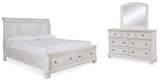 Robbinsdale King Sleigh Storage Bed, Dresser and Mirror - B742B29