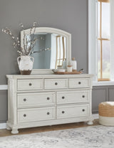 Robbinsdale Queen Panel Bed, Dresser, Mirror and Nightstand - B742B40