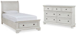 Robbinsdale Twin Sleigh Storage Bed and Dresser - B742B26