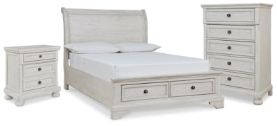 Robbinsdale Full Sleigh Storage Bed, Chest and Nightstand - B742B48